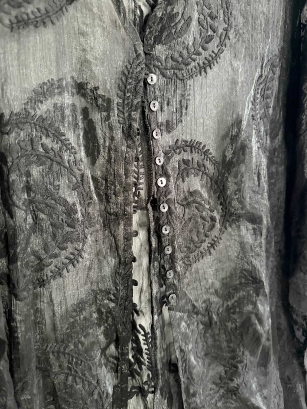 Lord & Taylor Design Lab Sheer Embroidered Black Maxi Duster SZ S - Picture 4 of 8